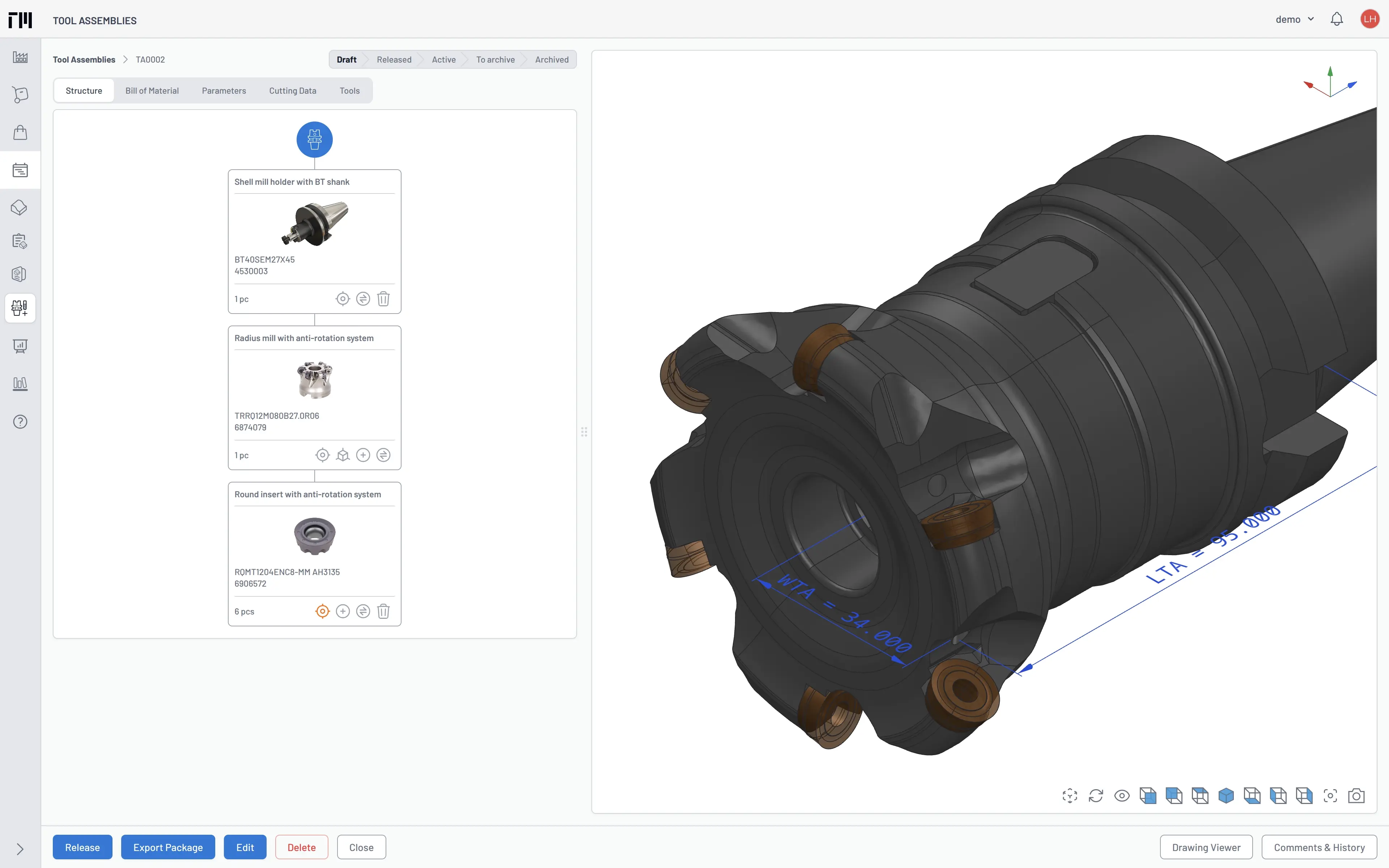 View Tool Digital Twin in 3D